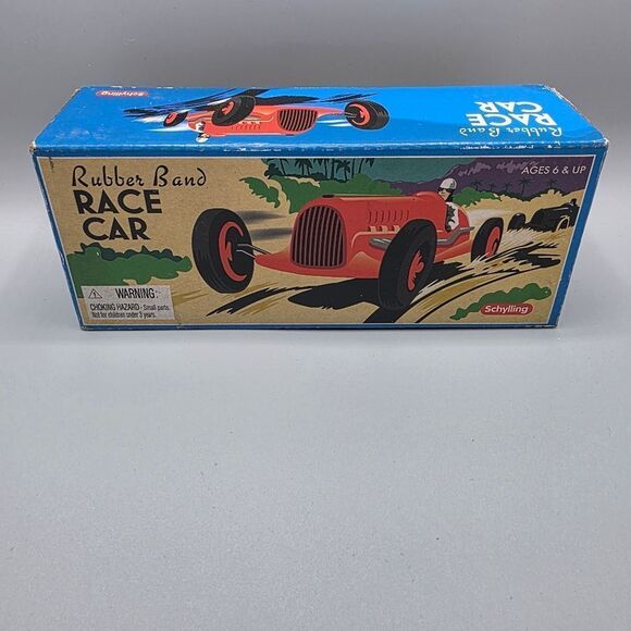 RUBBER BAND RACE CAR  Wheel Sprint Indy Racer Plastic Wind-Up Toy Schylling - Picture 4 of 13